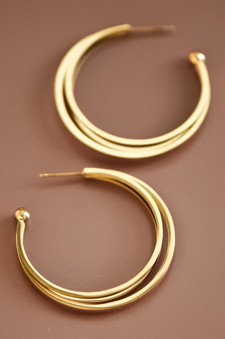 18K Waterproof Non-tarnish Stainless Steel Hoops Earrings