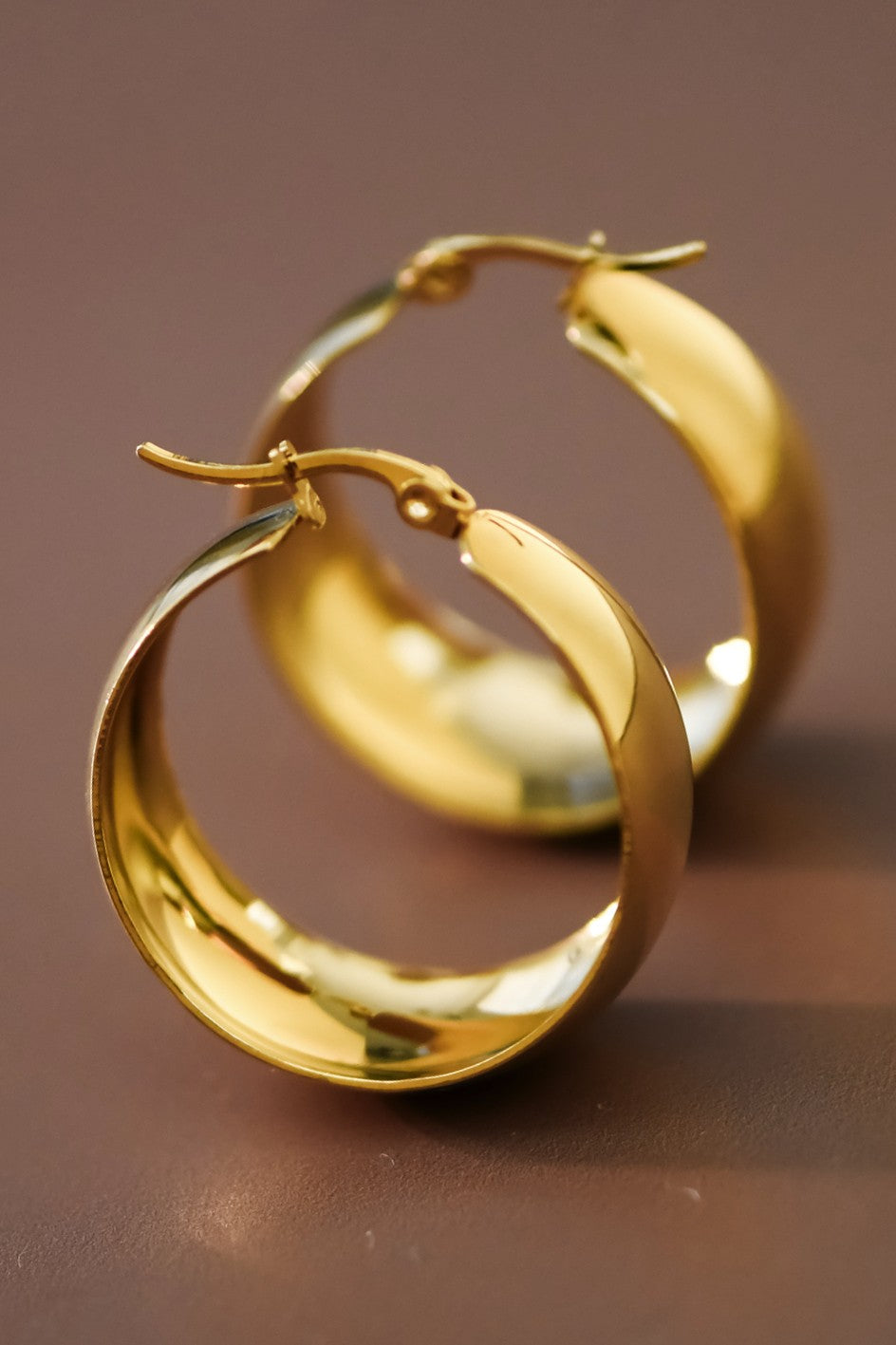 18k Waterproof Non-tarnish Stainless Steel Hoops