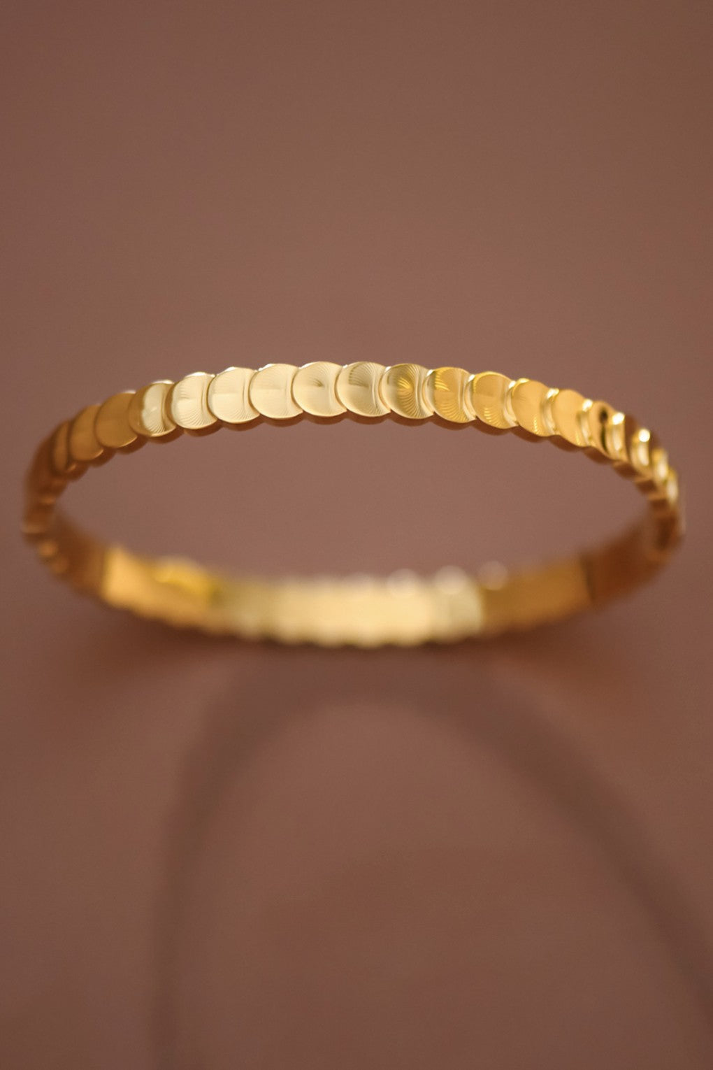 18k Waterproof Non-tarnish Stainless Steel Hinged Bangle Bracelet