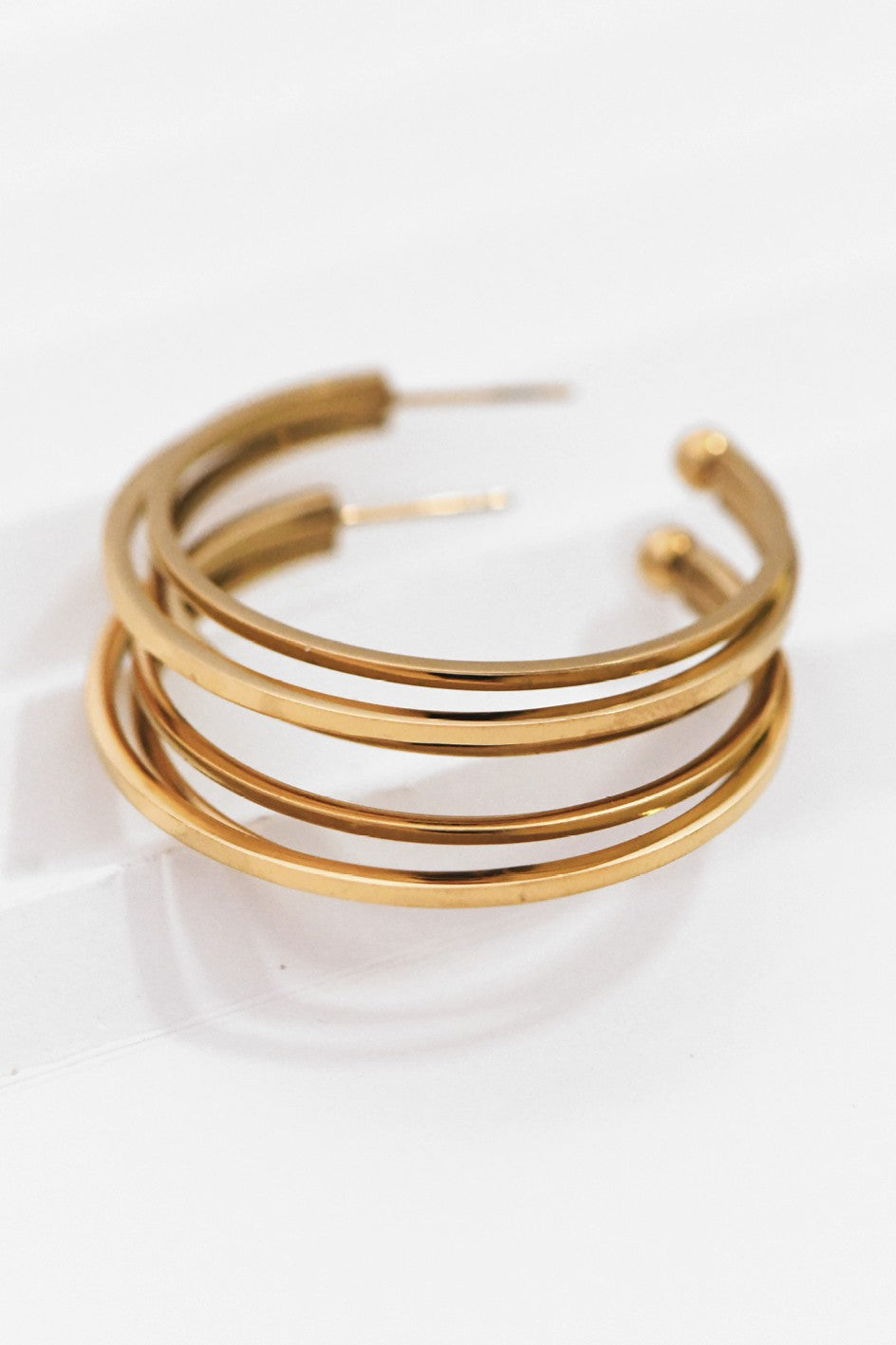 18K Waterproof Non-tarnish Stainless Steel Hoops Earrings