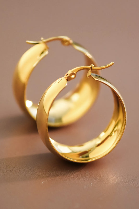 18k Waterproof Non-tarnish Stainless Steel Hoops