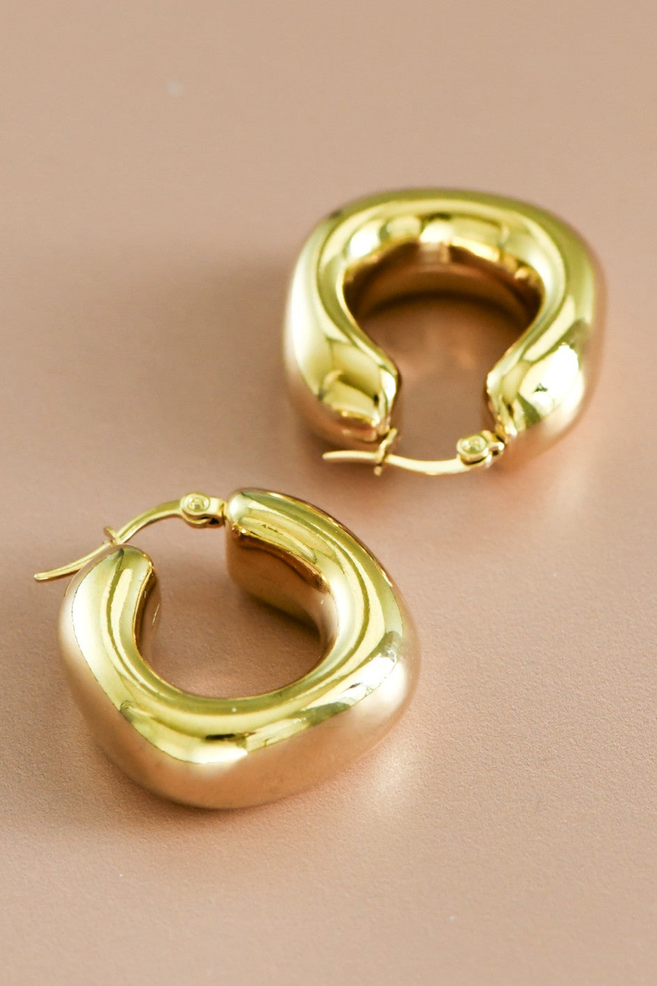 18k Waterproof Non-tarnish Stainless Steel Hoops