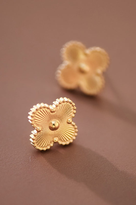 18k Waterproof Stainless Steel Clover Studs