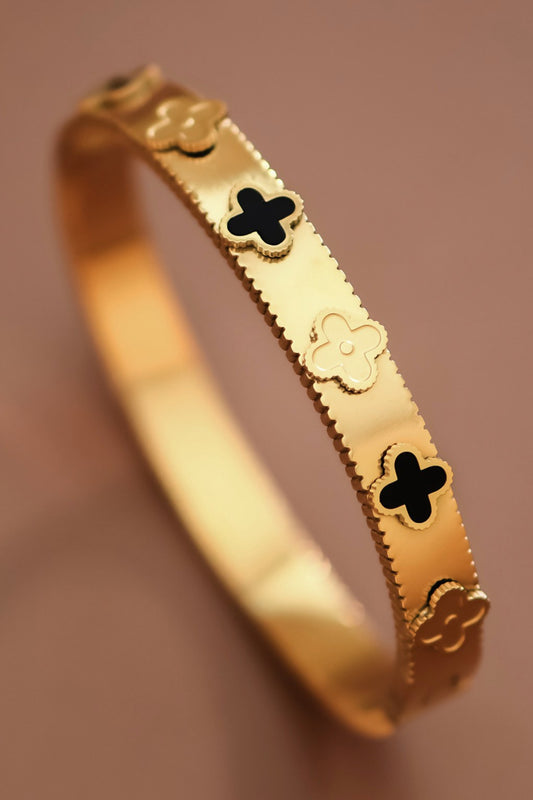 18k Waterproof Non-tarnish Stainless Steel Hinged Bangle