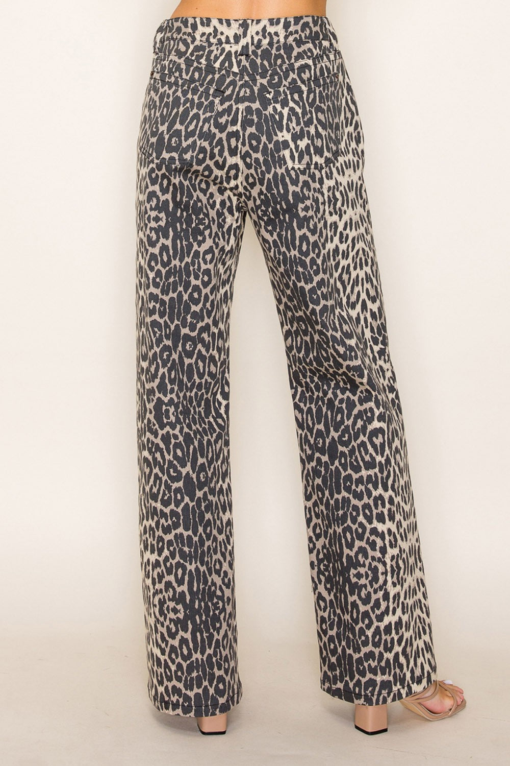 High Waisted Animal Print Knit Jeans